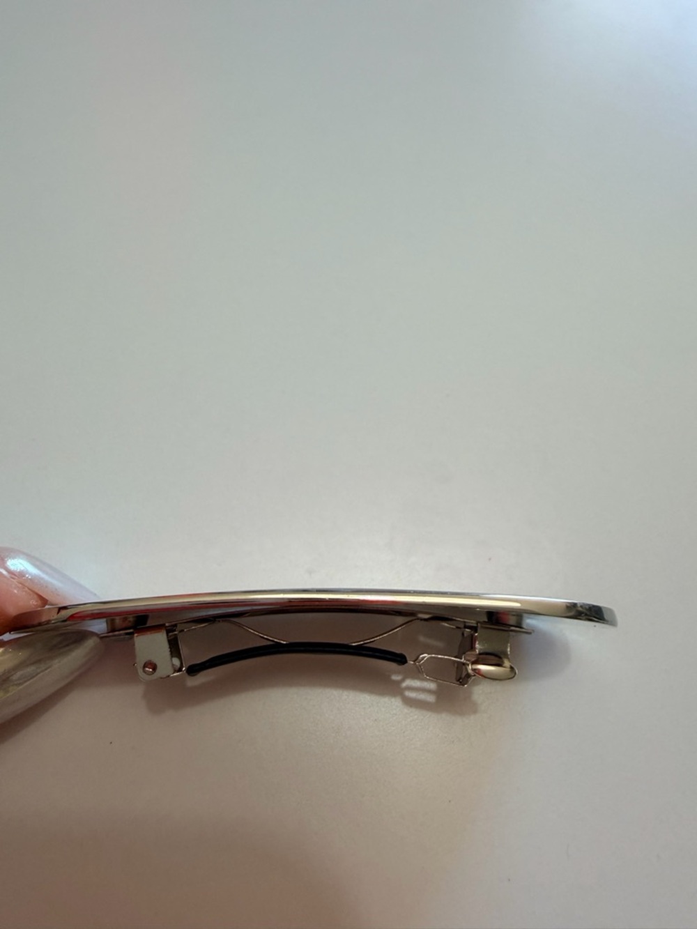 Prada Pink Enamel Hair Clip with Silver Trim - Picture 3 of 4